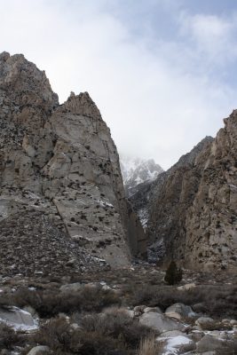 a deep cleft in the mountains in Bishop, CA