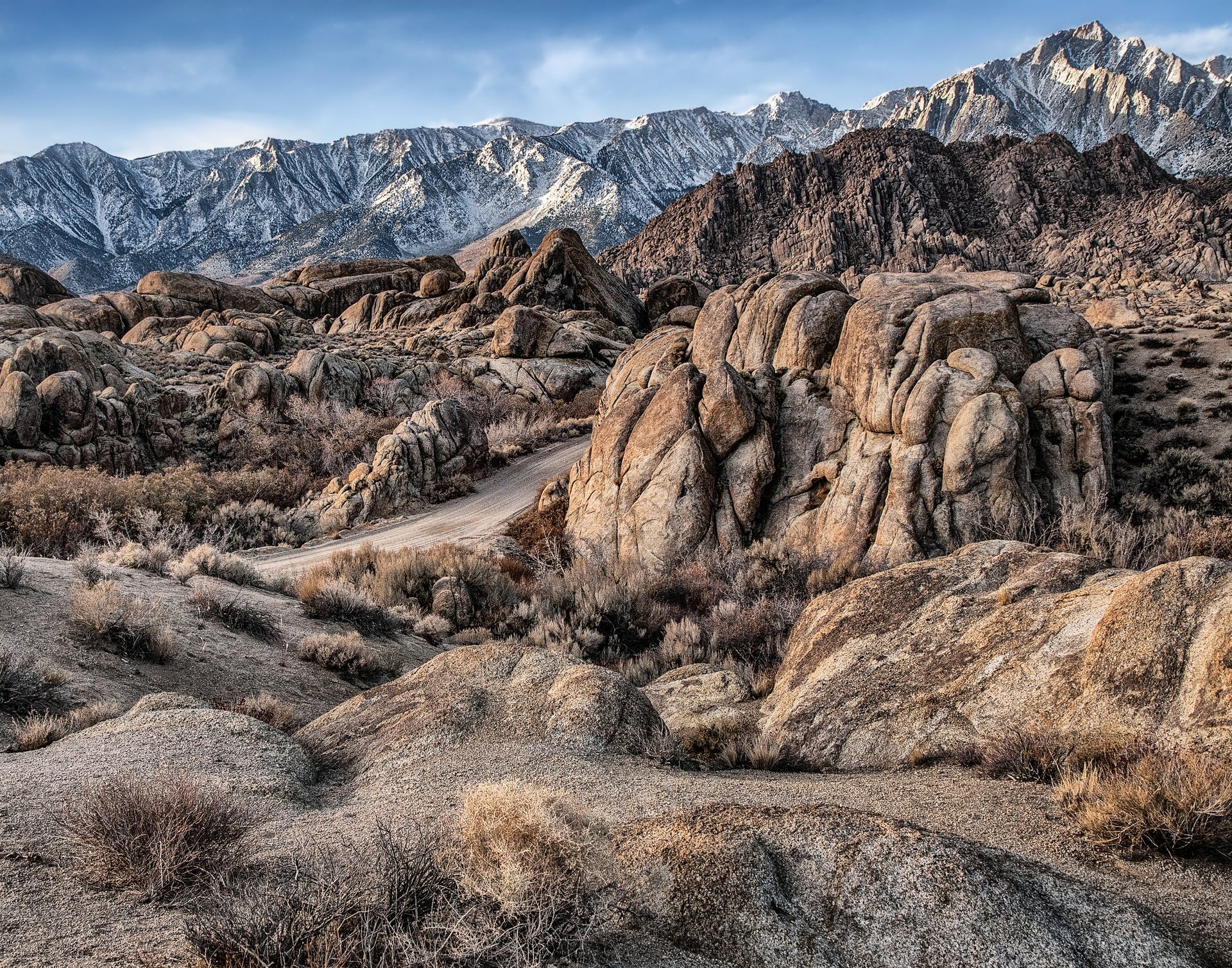 The rocky topography at Alabama Hills