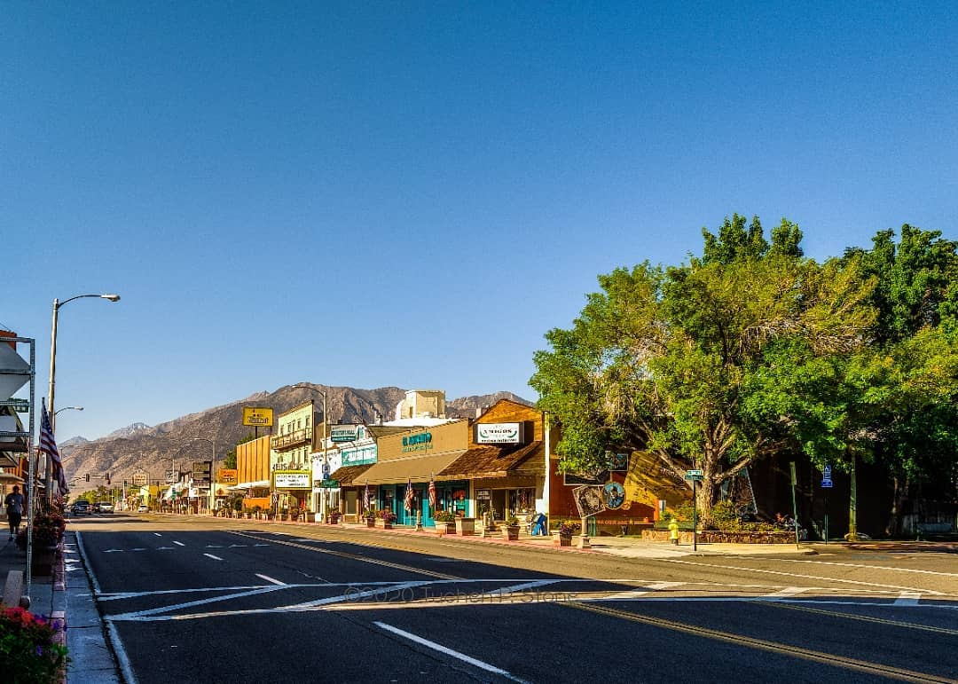downtown Bishop in early summer