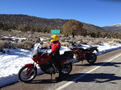 Two Motorcycles at Westgard Pass in Bishop, CA