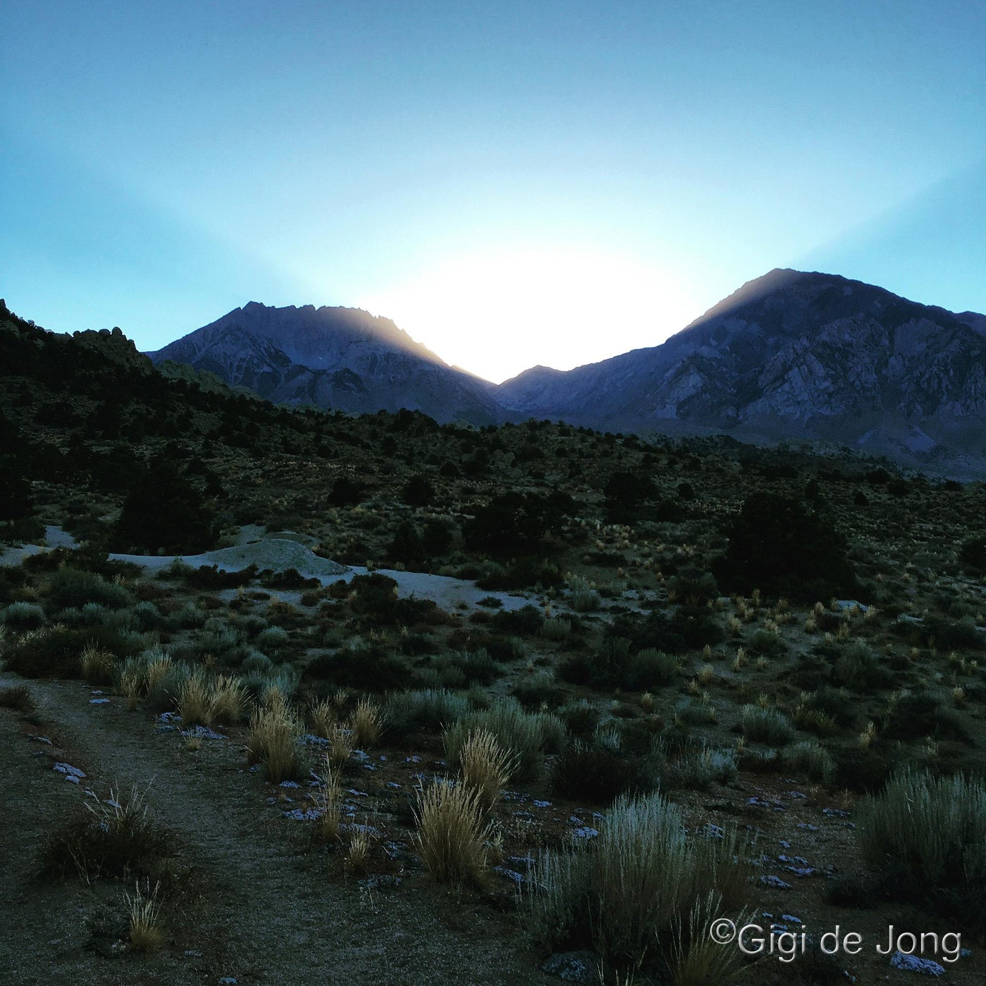 sunset over Buttermilk Country near Bishop