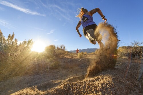 runner enjoying trail running in Bishop CA