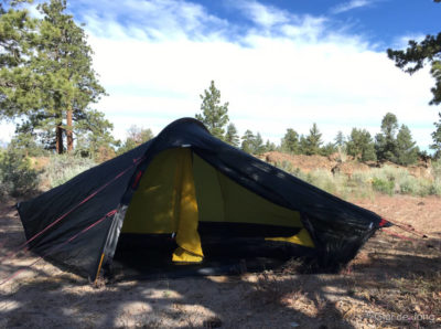 Tent in alpine setting