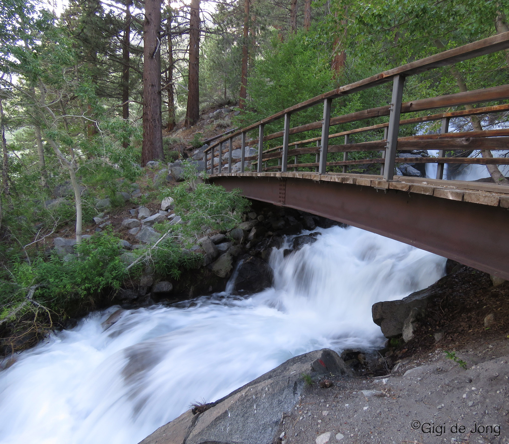 First Falls on Big Pine Creek one of the California waterfall hikes in the Eastern Sierra
