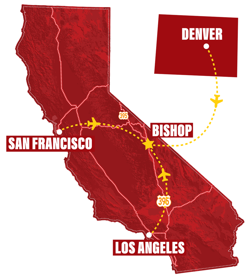 Bishop Airport Flight Map