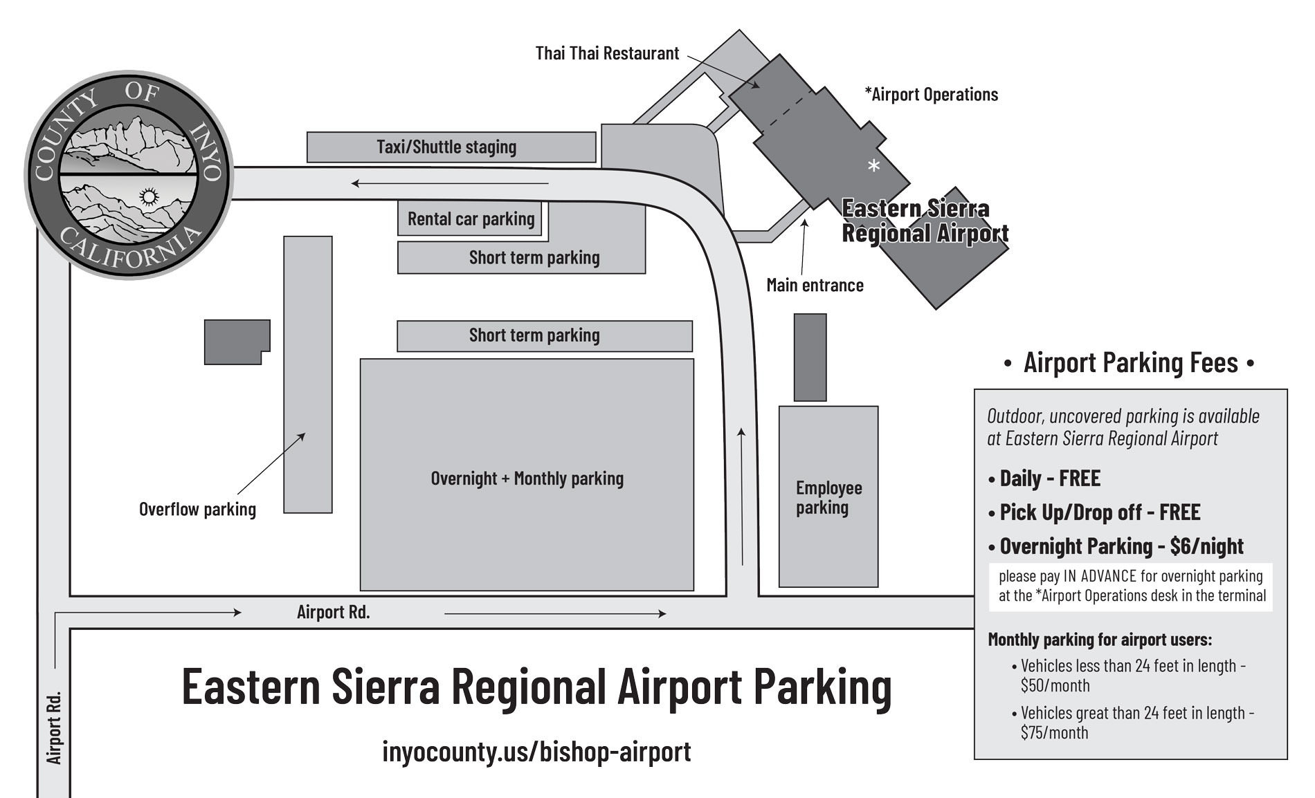 Bishop Airport Parking Map