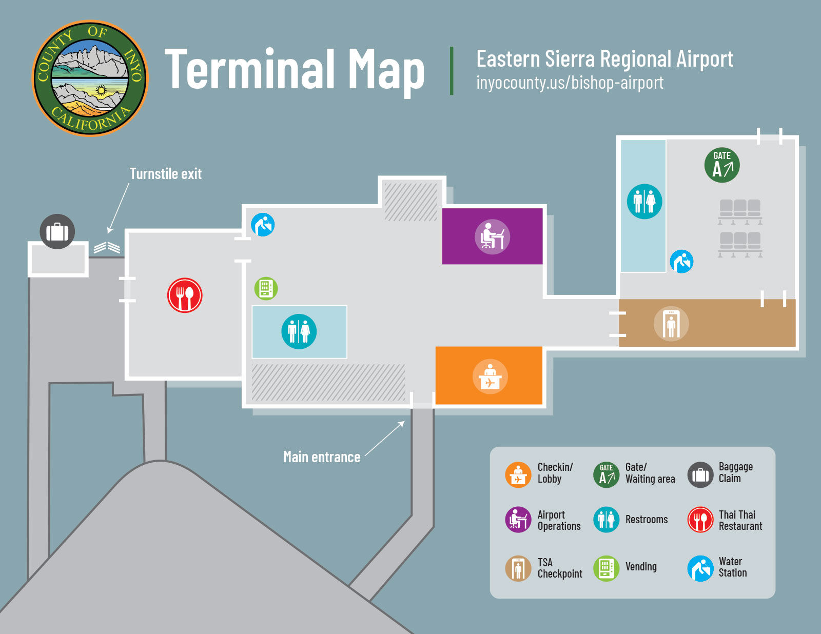 Bishop Airport Terminal Map