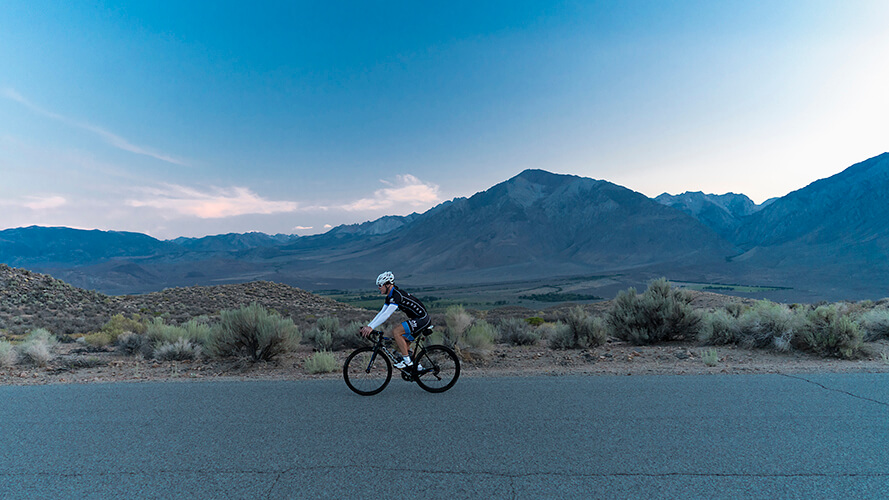 road cyclist enjoying Old Sherwin Grade