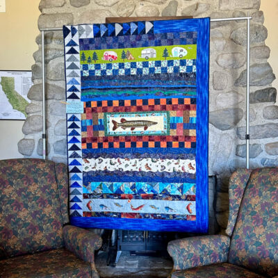 Handcrafted, locally made quilt at Mt. Whitney Fish Hatchery gift store.