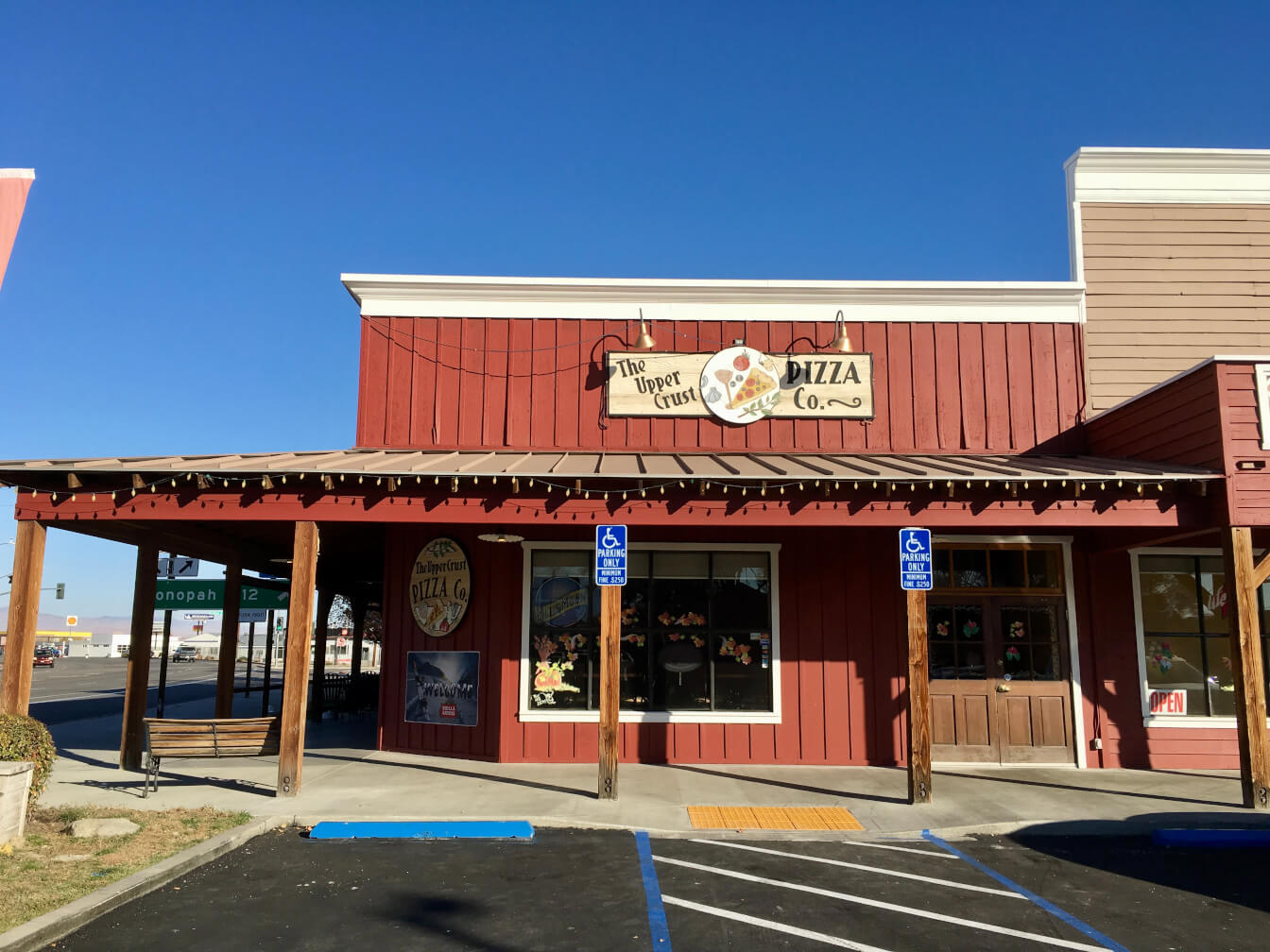 Entrance to Upper Crust Pizza Co. Bishop. CA