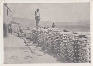 Silver Bullion ready for shipment across Owens Lake from Keeler – 1909. Photo Courtesy of Eastern California Museum
