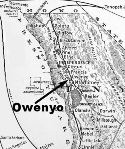 Owenyo Location Map. Note Numerous Railroad Stops Along the Carson-Colorado Railroad Line Between Laws and Keeler. Photo Courtesy of Ted Williams.