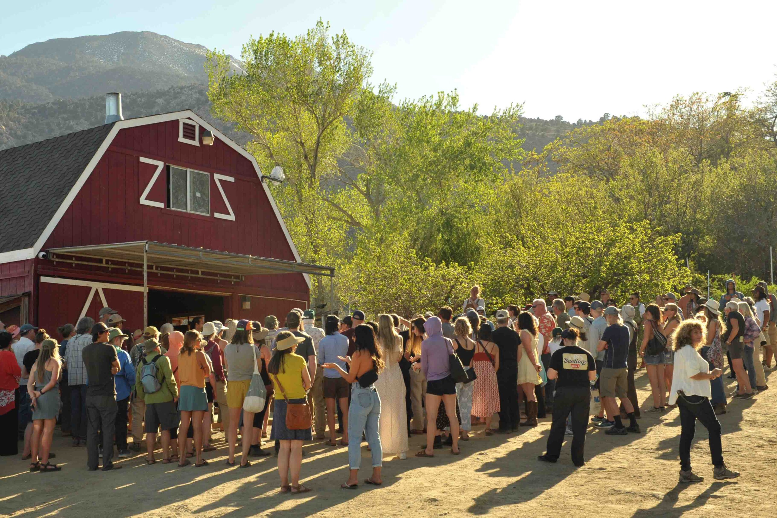 The community gathering at the Blue Heron Project
