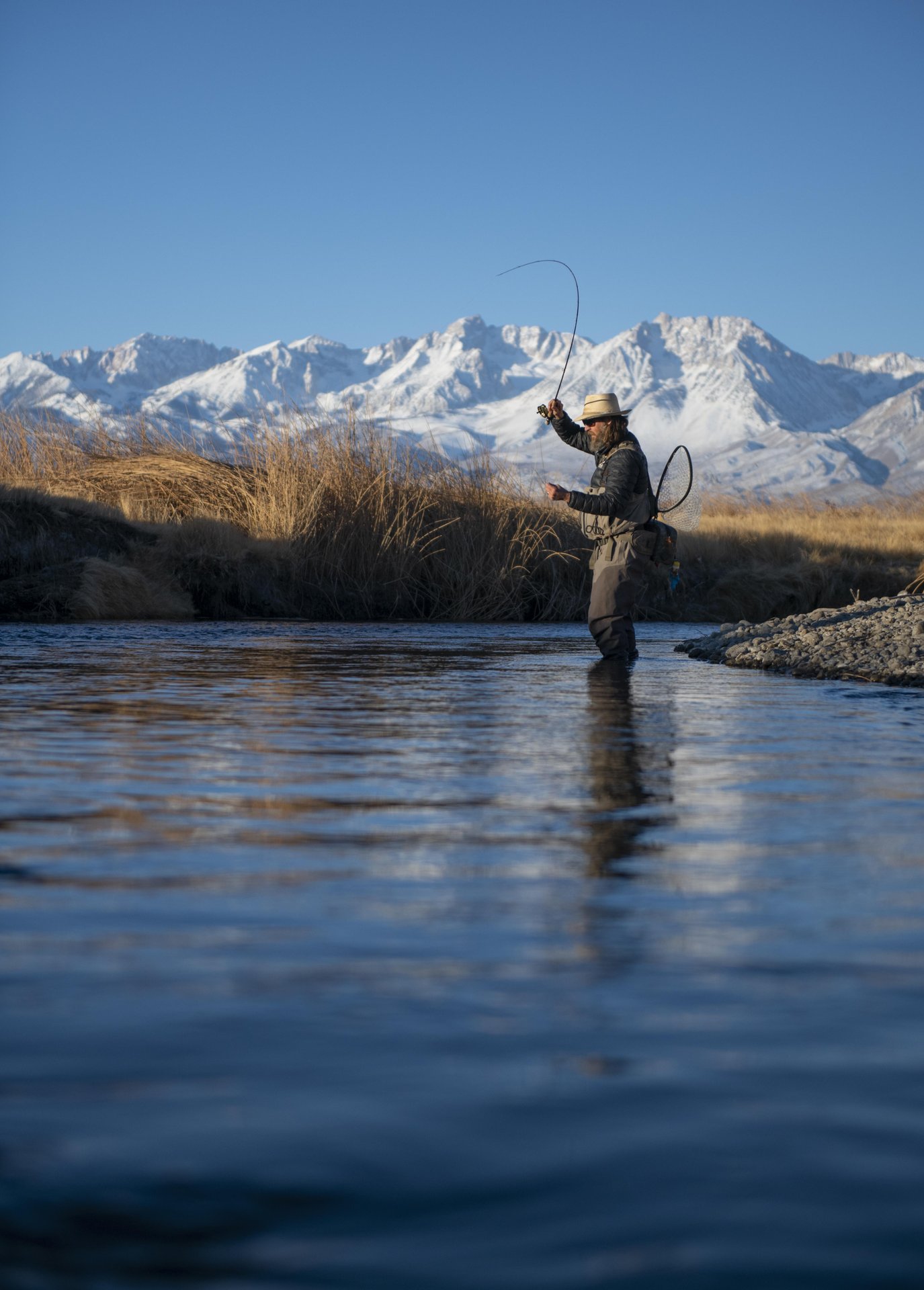 fishing in the winter in the Lower Owens River