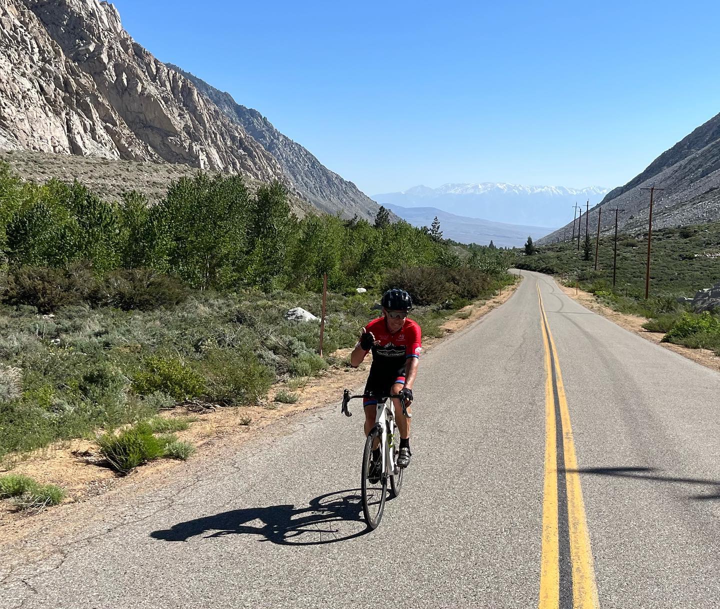 road cycling in the Eastern Sierra